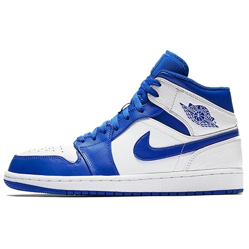 Air Jordan 1 Mid Hyper Royal White Men s 554724-114 EU 42.5