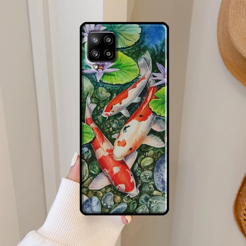 Koi Carp Fish Painting Case For Samsung Galaxy A06 A05 A16 A26 A36 A56 A33 A32 A52 A15 A53 A13 A34 A54 A14 A35 A55