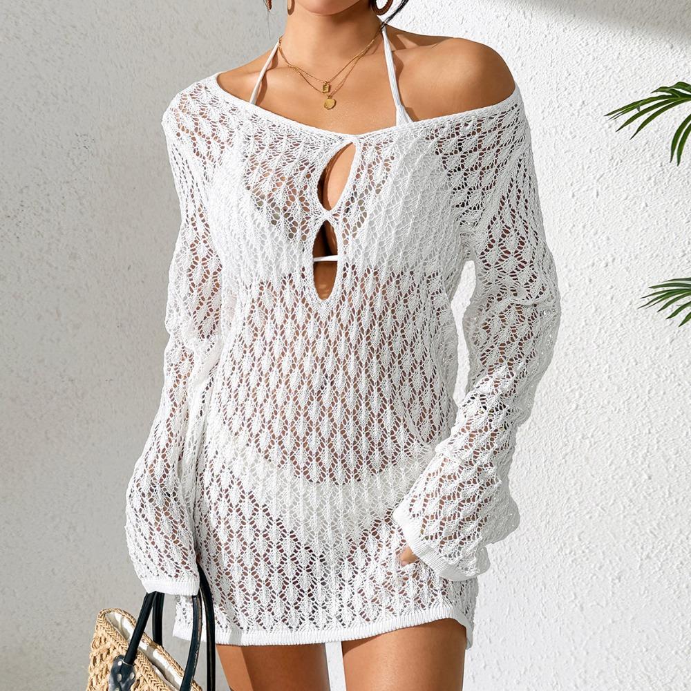 New Style Sheer Sexy Beach Dress, Bikini Top and Coverall Dress for Women
