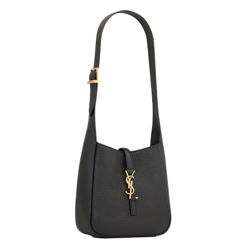 Saint Laurent Le 5 Á 7 Grained Leather Bag Black Women Shoulder_bags 809461-AADUU-1000