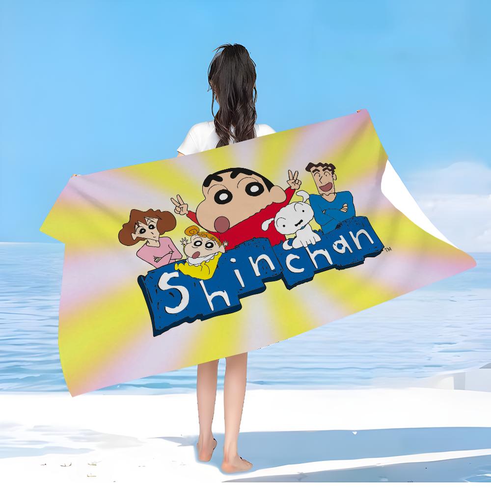 Bandai Crayon Shin-chan Microfiber Printed Beach Towel Mountain Climbing Yoga Beach Swimming Running Absorbent Soft Towel