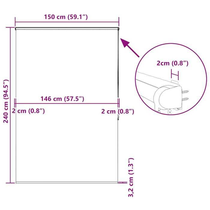 VidaXL Roller Blind Shower Curtain with Cassette Fabric Width 146 Cm, Shower Blind, Roller Blind Curtain 4014984