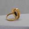 Rich Green Emerald 925 Sterling Silver Yellow Gold Fill Ring Jewelry, Handmade Artisan Gift Ring