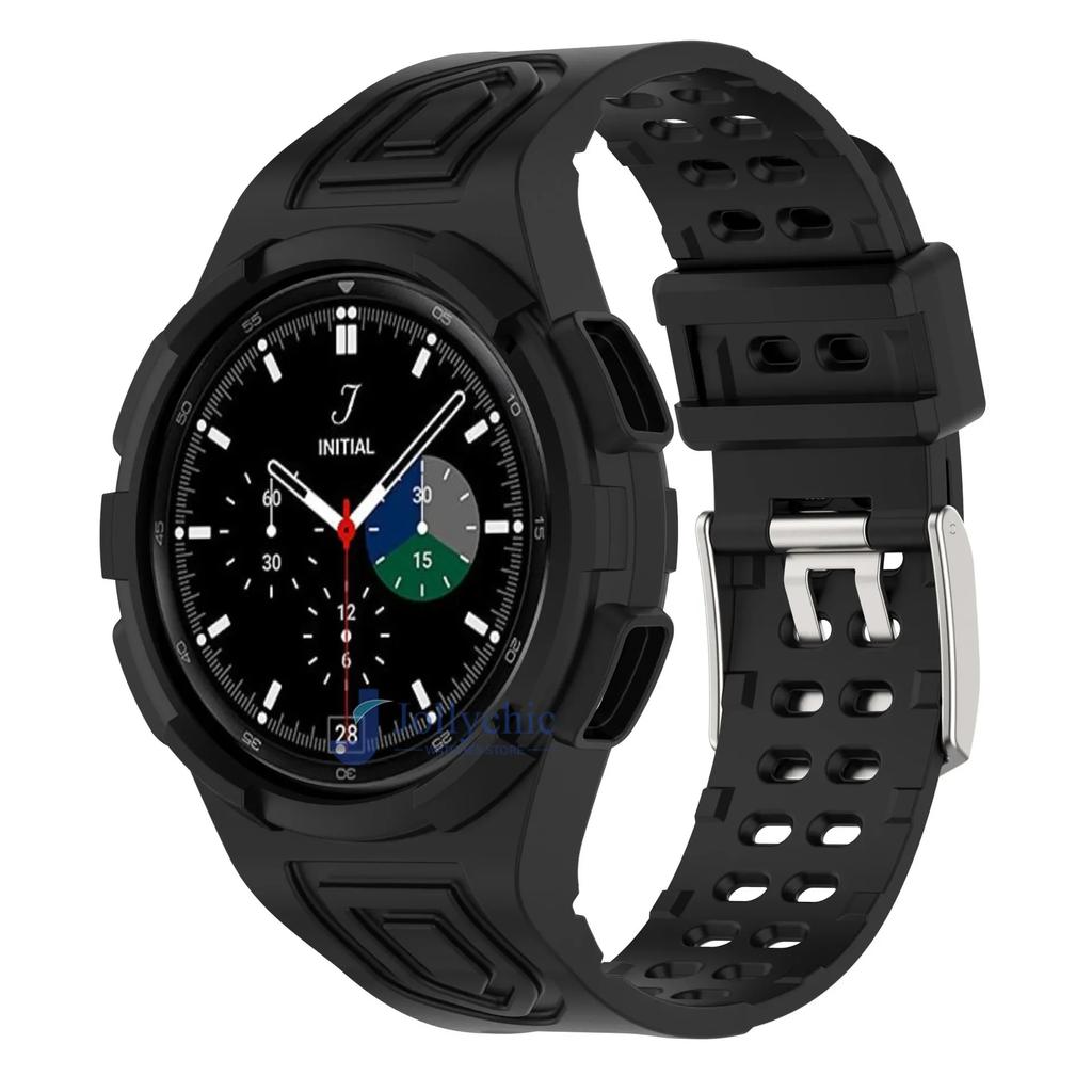 Case+Strap for Samsung Galaxy Watch 6 4 40mm 44mm Transparent Silicone Band Sport Bracelet Galaxy Watch 4 Classic 46 Accessories