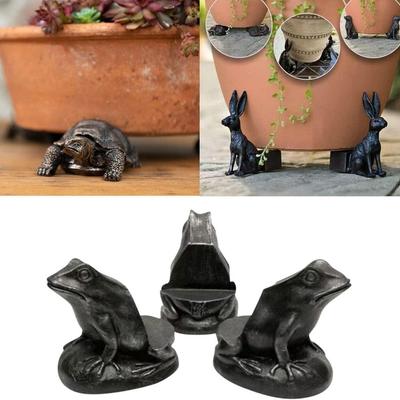 3Pcs/set Weather Resistant Animal Resin Sculpture Animal Flower Pot Stand Garden