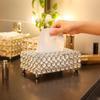 Artificial Crystal Tissue Box Paper Rack Office Table Decoration Facial Case Holder Removable Napkin Tray Storage