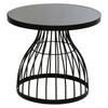 Kushi ROUND COFFEE TABLE, Black, GLASS TOP