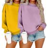 Women's Fashionable Casual Long-Sleeved Round-Neck Top Combo Sweatshirt