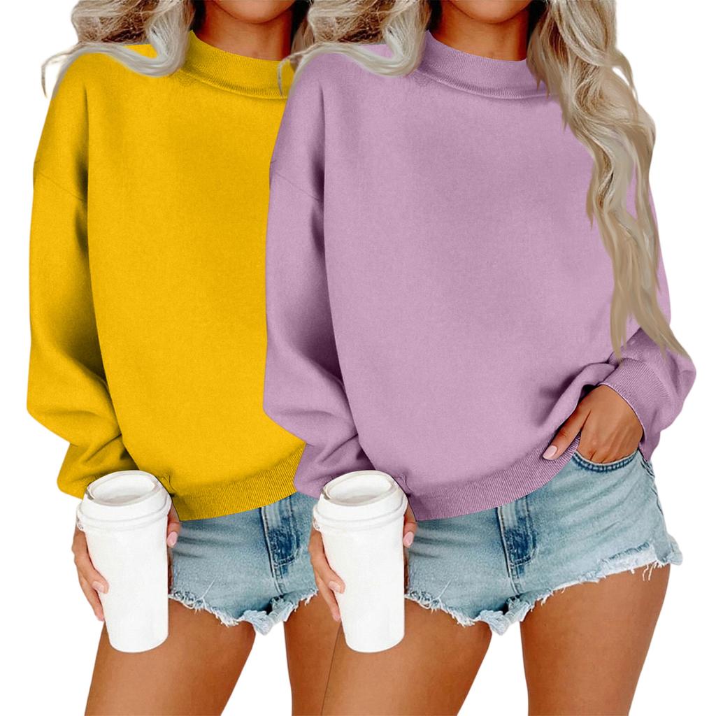 Women's Fashionable Casual Long-Sleeved Round-Neck Top Combo Sweatshirt