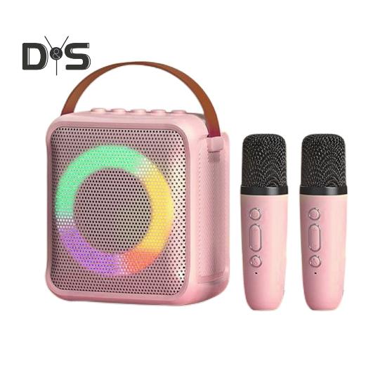 Bluetooth-kompatibel Lautsprecher mit Mikrofone Kit Schnelle Verbindung Verzögerung-Freies Surround Sound Effekte Mini Karaoke Maschine Spielzeug