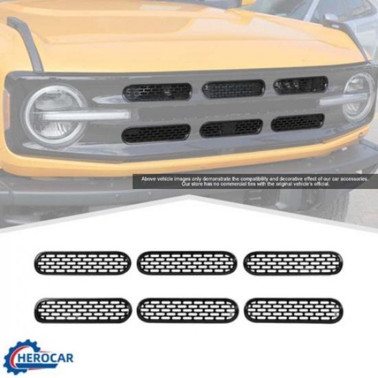 Black Front Grille erts Mesh Net Grill Trim Cover For Ford Bronco -2025