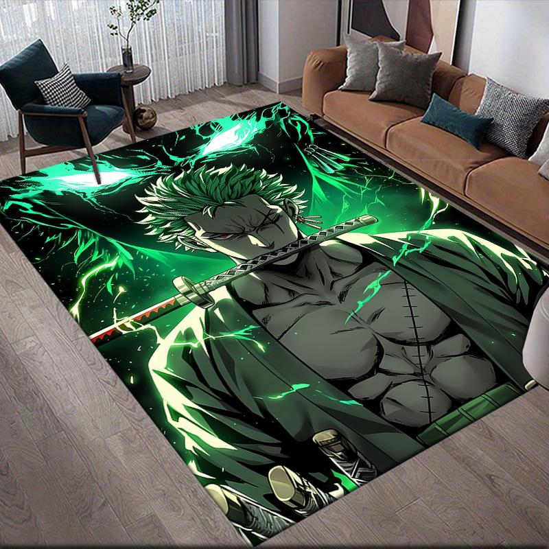 Zoro Theme Anti-Slip Floor Mat, Rectangular Carpet for Bedroom, Sofa Area & Living Room, Perfect Home Decor