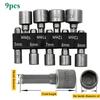 9/14pcs Hex Socket Sleeve Nozzles Nut Driver Set Power Nuts Driver Socket Screwdriver Set Bits Sets Tools 5mm-13mm