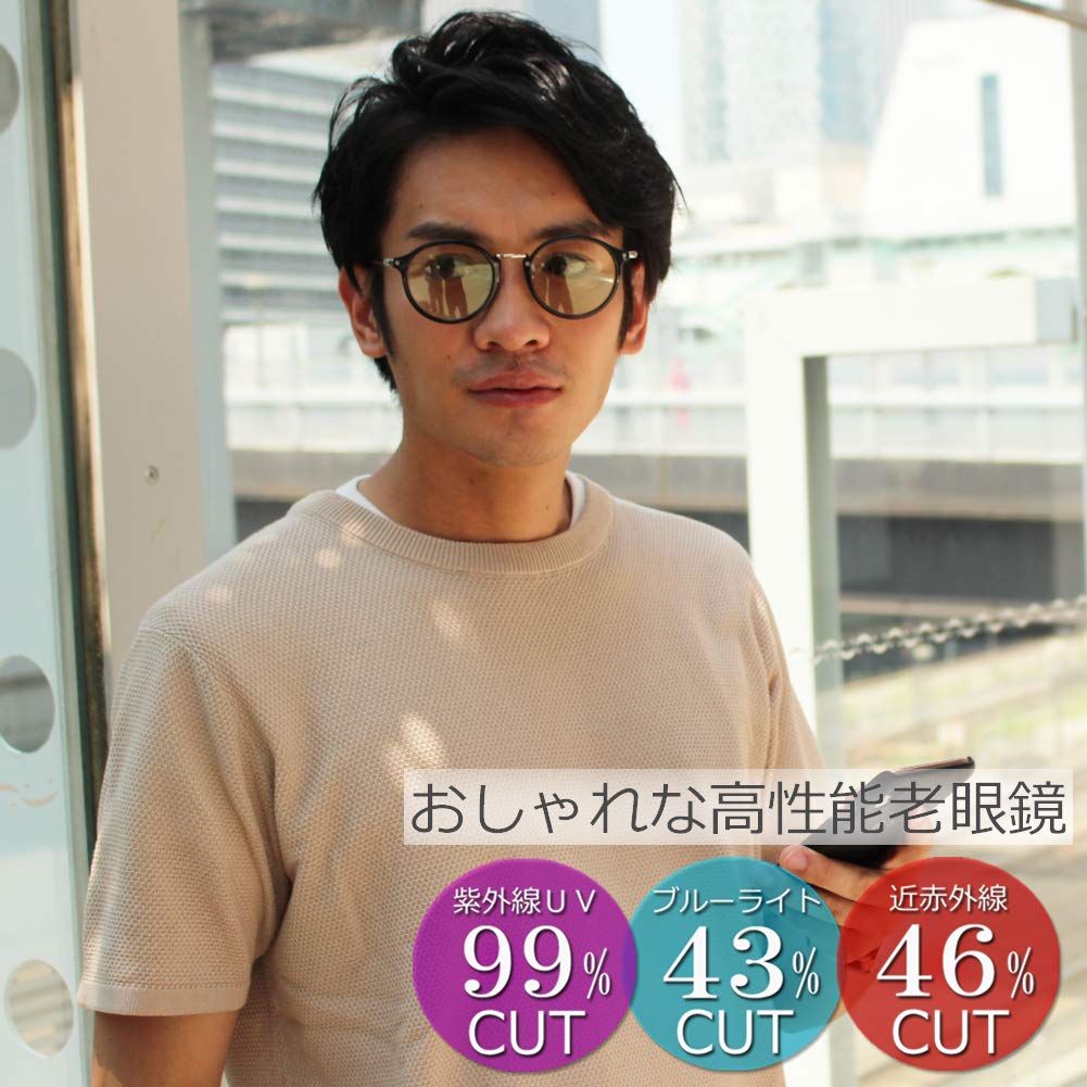 [Eight Tokyo] Reading Glasses, Blue Light Blocking, Stylish, Unisex, Cute, 2.5mm, UV Protection, Senior Glasses, Reading Glasses [Sabae Manufacturer D