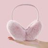 Foldable Pink Earmuffs Winter New Cute Plush Warm Windproof Ear Muffs Imitation Rabbit Fur Woman Girl Accessories