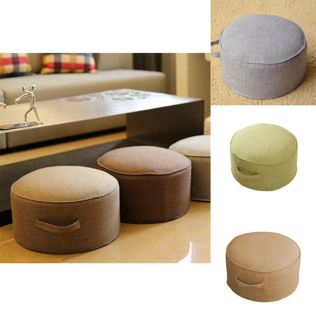 Tatami Round Floor Pillow Seat Comfortable Cotton Linen Cushion For Relaxation