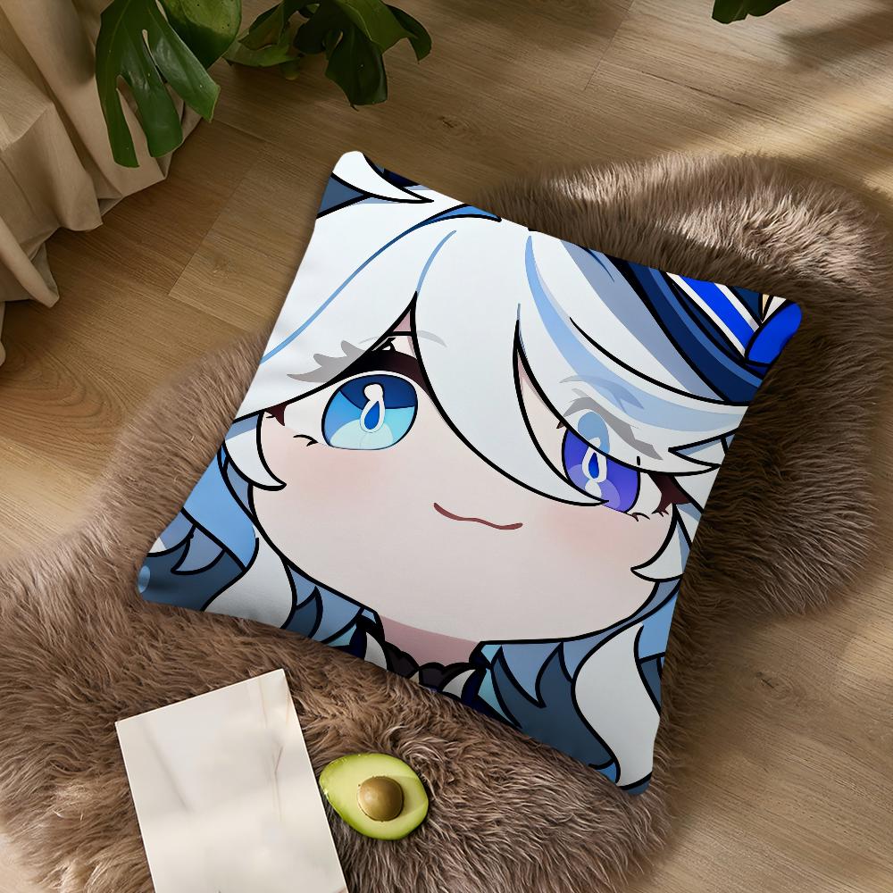 Genshin Impact Cute Q Version Mavuika For Bedroom Car Coffee Shop Room Soft and Living Room Sofa Decorative Pillow Cover Case