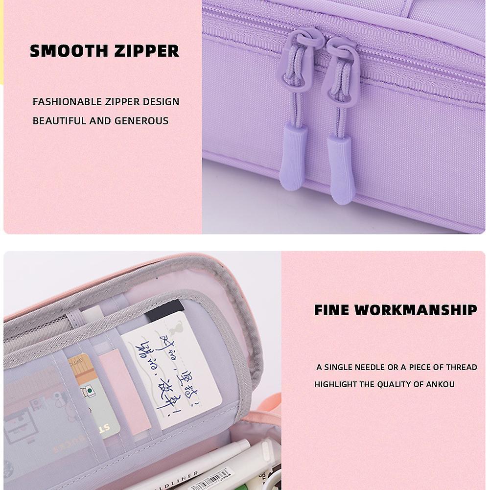 Large Capacity Double Pencil Bag Simple Girls Junior High School Students Portable Stationery Box
