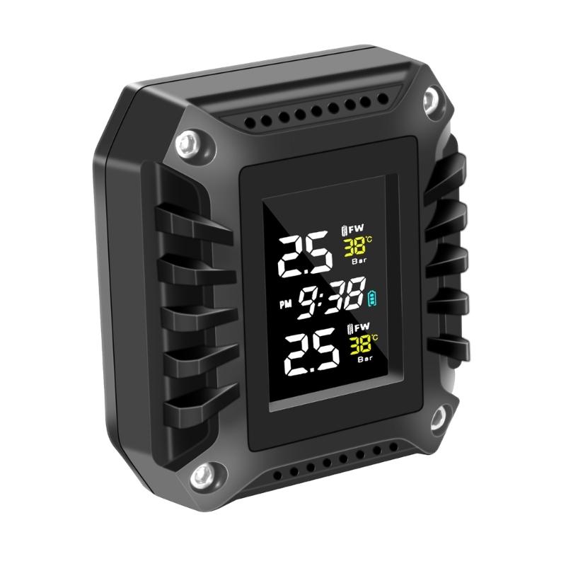 Wireless Tire Pressure Monitoring System for Motorcycles with Colorful LCD Display Pressure Temperature Alarm