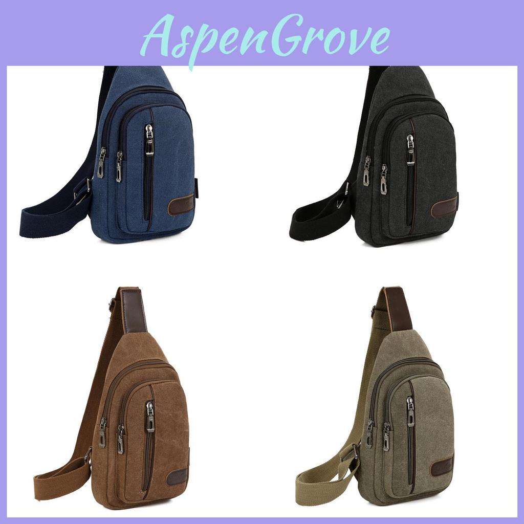 Men Small Canvas Crossbody Bag With Durable Material For Cycling And Daily Use