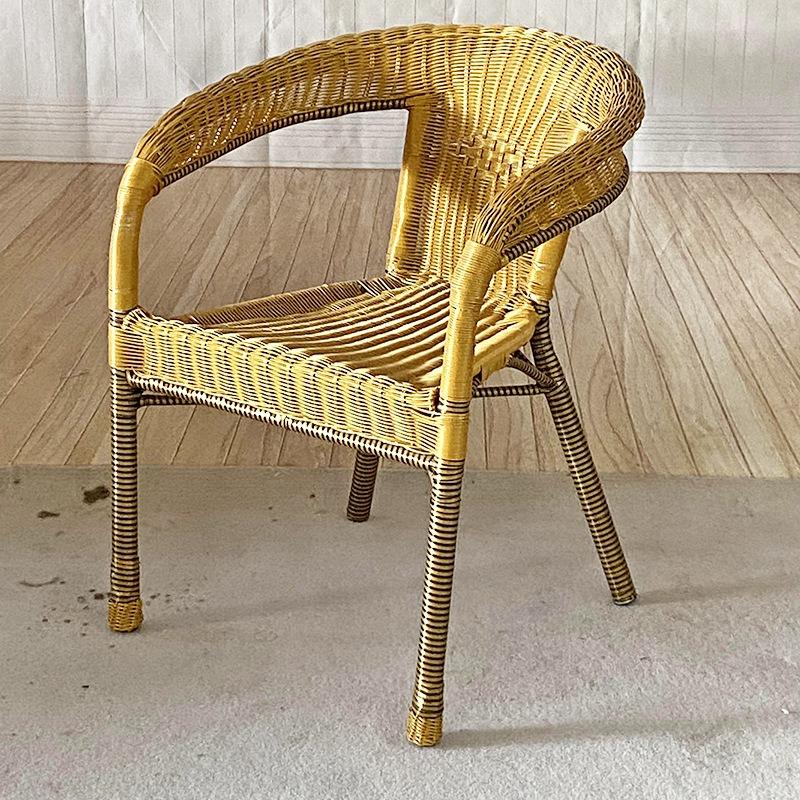 Comfortable Rattan Chair Outdoor Armchair Living Room Aesthetic Backrest Chairs Decorative Vintage Armchairs Rattan Furniture