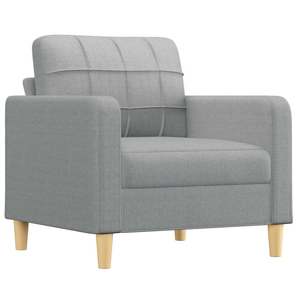 Vidaxl Fotel, Jasnoszary, 60 Cm, Obity Tkaniną