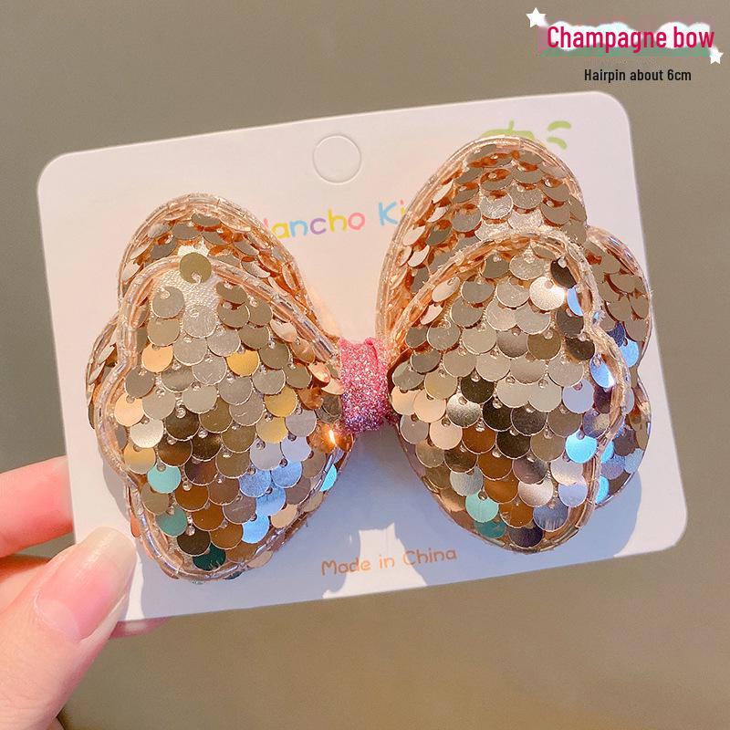 Children's Korean Sequin Bow Hairpin - Baby & Girl Hair Accessory