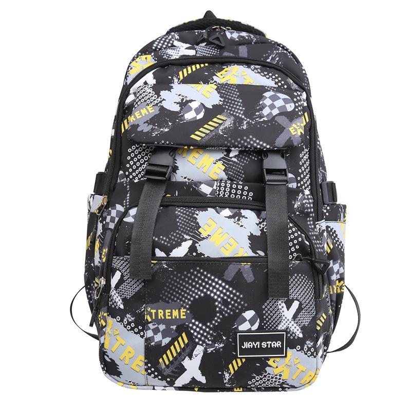 Women's Print Backpack Student Schoolbag Men's Large Capacity Travel Backpack