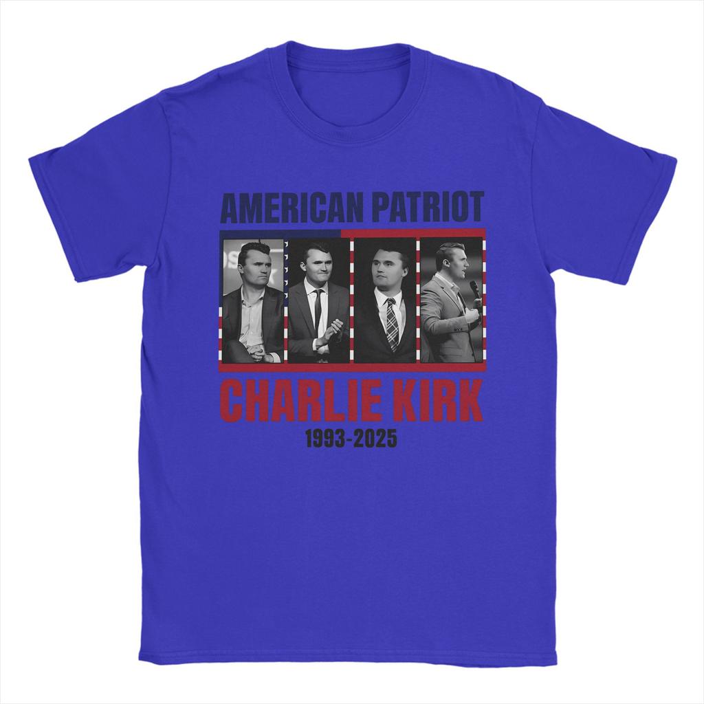 Mens TShirt Charlie Kirk American Patriot Creative 100 Cotton Tee Shirt Short Sleeve T Shirt Round Collar Clothes Present