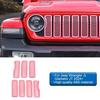 7xRoze Voorgrille Beschermers Gaas Cover Sierlijst Frame Ring Voor 2024+ Jeep Wrangler JL
