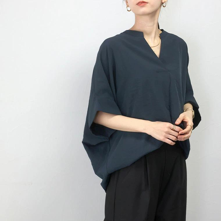 Japanese Style Summer V Neck Loose Solid Color Shirt 6 Colors