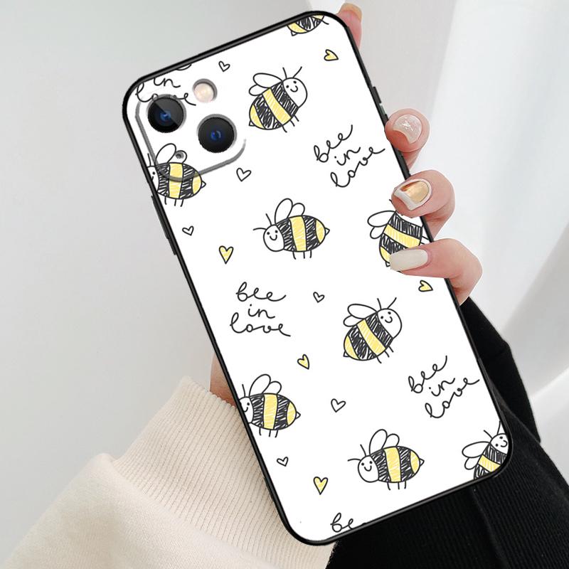 Bee Bumblebee Pattern Phone Case For iPhone 13 14 Pro Max 11 14 Pro Max 12 14 Pro Max mini 6 7 8 Plus SE 2020 Soft Cover