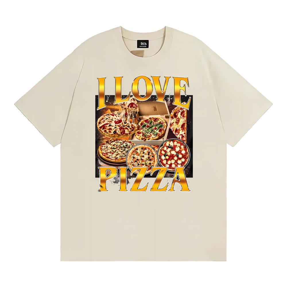 

I Love Pizza Graphic Unisex T Shirts Unisexs Clothing Vintage Gothic Summer Tee Shirt Tops High Quality Comfort Tshirt Streetwear 4XL