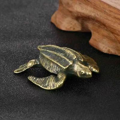 Pirinç Deniz Kaplumbağası Süsü Katı Bakır Kaplumbağa Figürleri Simülasyon Deniz Hayvanı Modelleri Feng Shui Çay Hayvanı Heykeli Ev Dekoru