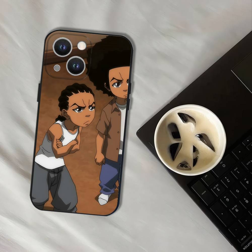 Cartoon The B-Boondocks Phone Case For iPhone 16,15,14,13,12,11,Pro,XS,Max,XR,Plus,E,SE4,Mini Black Soft Cover