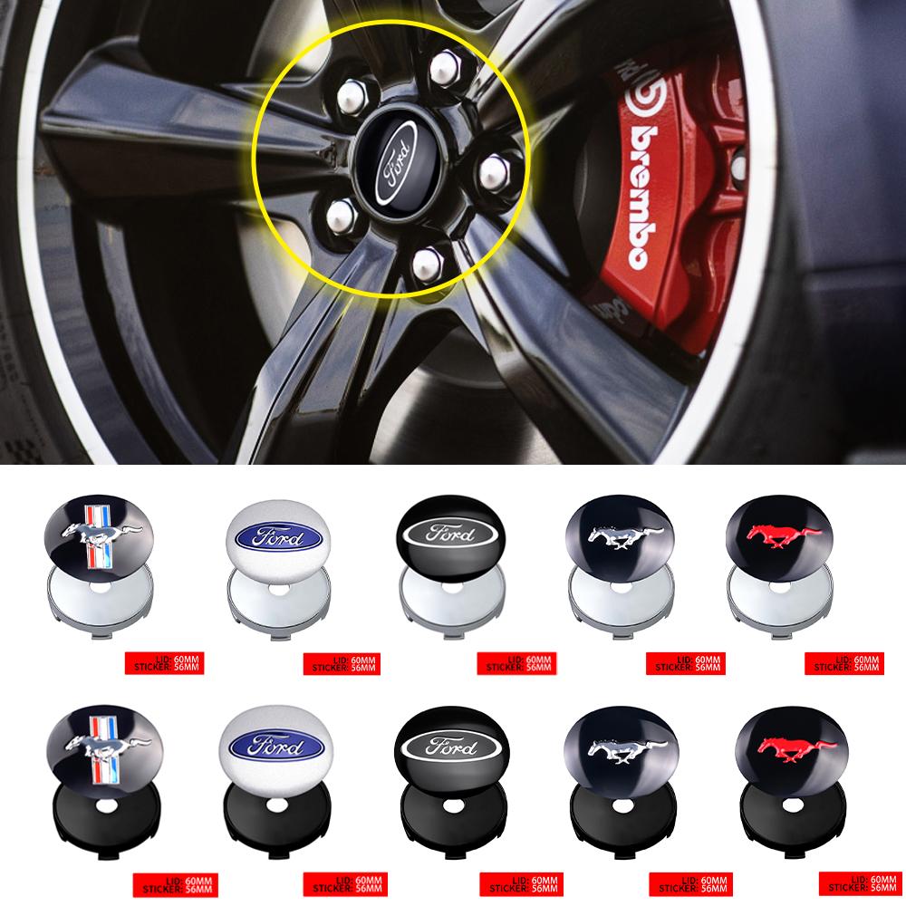 4Pcs 54mm/56mm/60mm For Ford Mustang ST Kuga Original Hubcaps Car Wheel Center Covers Sticker Auto Hub Caps Emblem Replacement