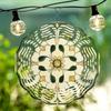 Floral 2D Metal Wind Chime Outdoor Hanging Garden Decor with Intricate Cut Out Design Weather Resistant for Patio Wedding Christmas Gift
