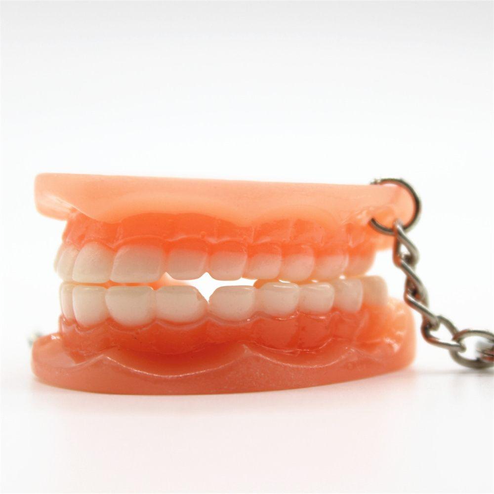 Gift Upper Jaw Simulation Teeth Shape Teeth Pendant Teeth Keyring Denture Key Chain Tooth Key Chain