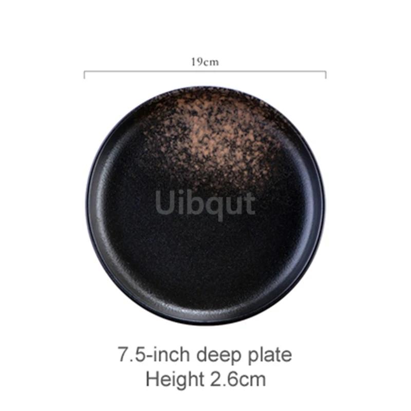 Creative and beautiful ceramic plates serving plate Retro tableware Western plate With steak for breakfast plates Japanese plate