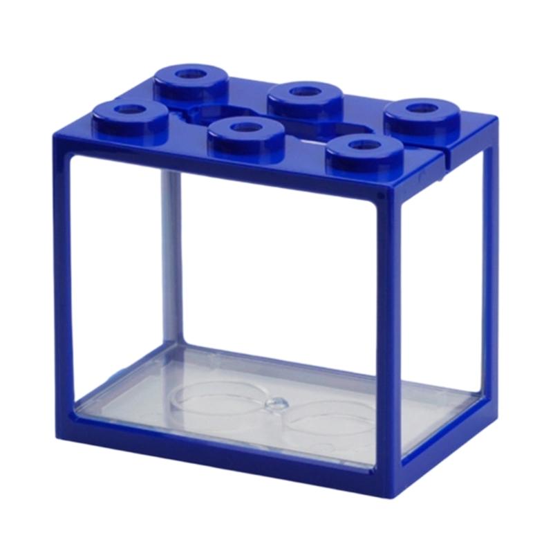Stackable Desktop Aquarium with 6 Hole Betta Aquarium Suitable for Betta Fish Plastic Texture Design Easy to Clean