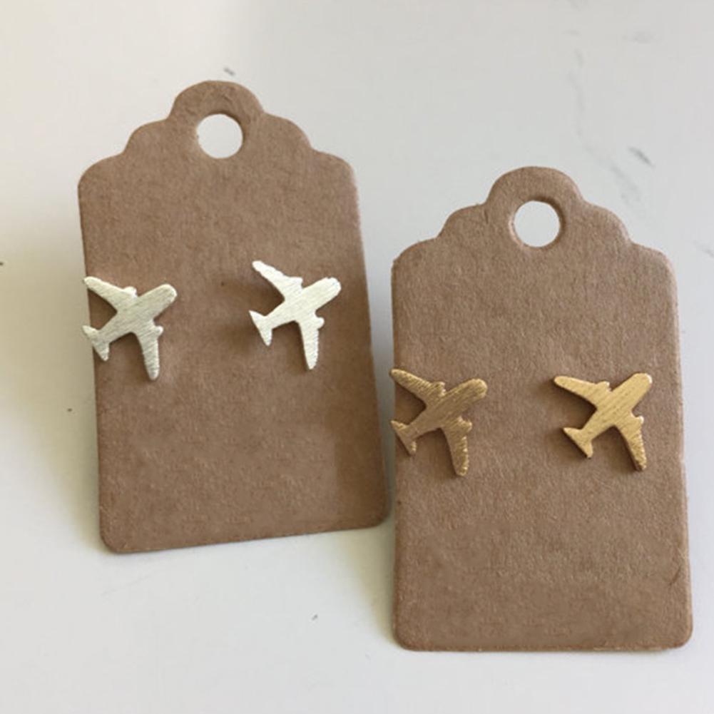 Stylish Unique Women Airplane Ear Studs Girls Silver Plated Aircraft Earrings Gifts