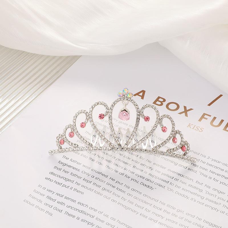 Children's Birthday Crown Hair Comb Princess Fashion Rhinestone Hair Plug Holiday Show Sweet Hairpin Accessories