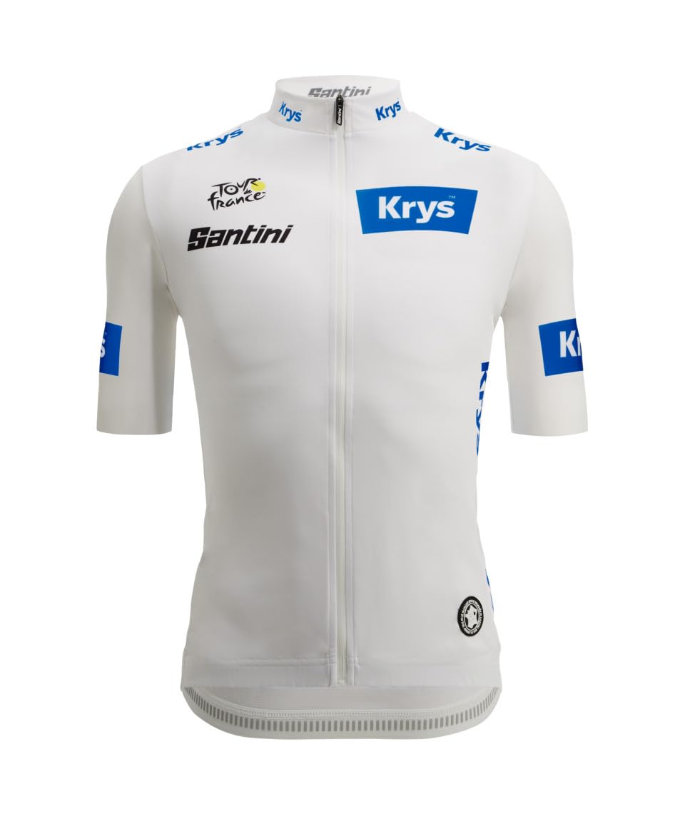 

Santini Tour DE France-White Funline Cycling Jersey, Men s White Jersey, Size XS