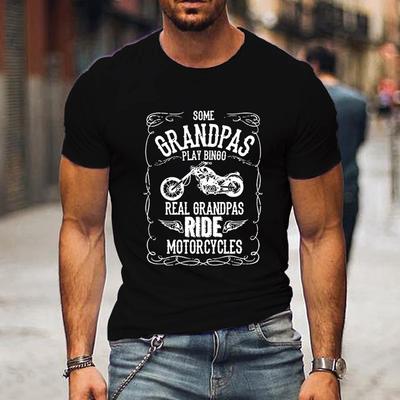 Grootvaders Rijden Motoren Print Mannen T-shirts Vaderdag Cadeau Korte Mouw Tops T-shirts Zomer Harajuku Mode Ronde Hals T-shirt