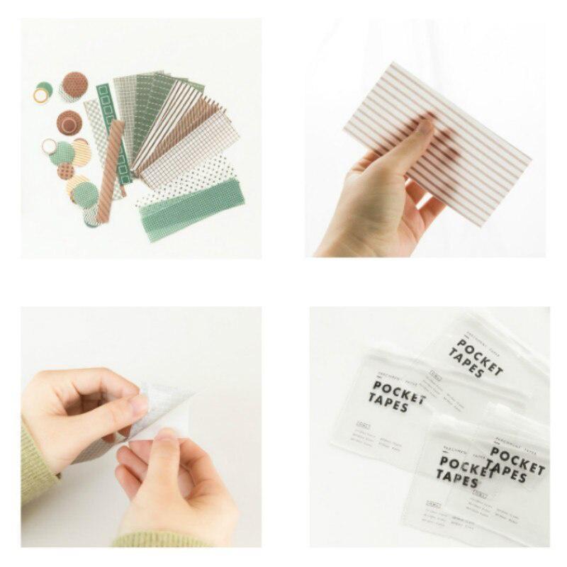 4 Designs 40Pcs/lot Vintage Sights Simple Stripe Pocket Tape Deco Stickers Scrapbooking Bullet Journal Deco Stickers
