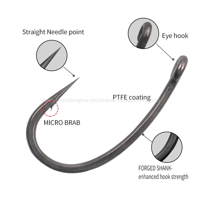 6pcs Carp Fishing Rig Kit Combi Spinner Rig With Bait Folss Fine Latch Needle Floss Cap Hook 2 4 6 PTFE Coated Micro Barb Curve Shank Carp Hooks