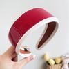 PROLY New Fashion Hair Accessories For Women Side Side PU Leather Hairband Solid Color Turban Summer Vintage Headband For Adult