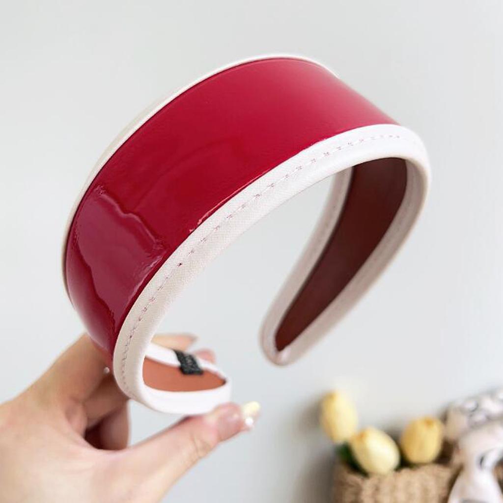 PROLY New Fashion Hair Accessories For Women Side Side PU Leather Hairband Solid Color Turban Summer Vintage Headband For Adult