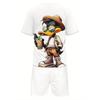 Men'S Summer Casual Fashion  Donald Duck World Graphic T-Shirt Shorts Casual AttirePlayful Print Design Tracksuit Set