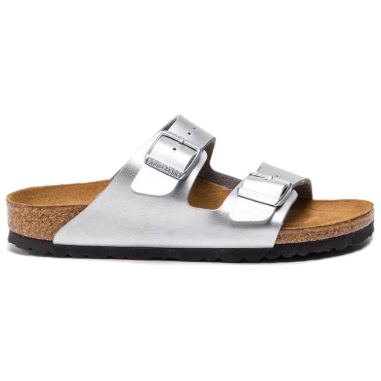Birkenstock Arizona Birko-Flor Silver (Womens) Unisex Sneakers 1012283